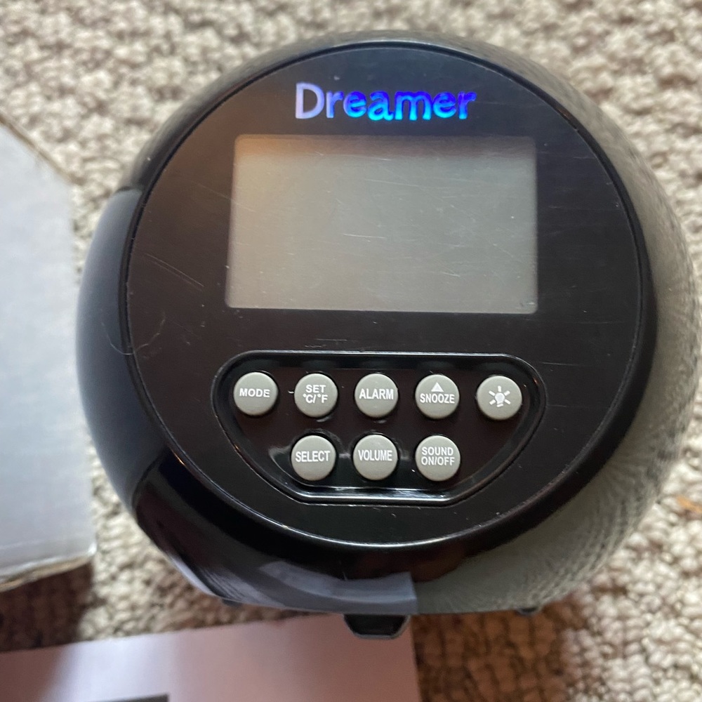 Dreamer starlight projection alarm clock